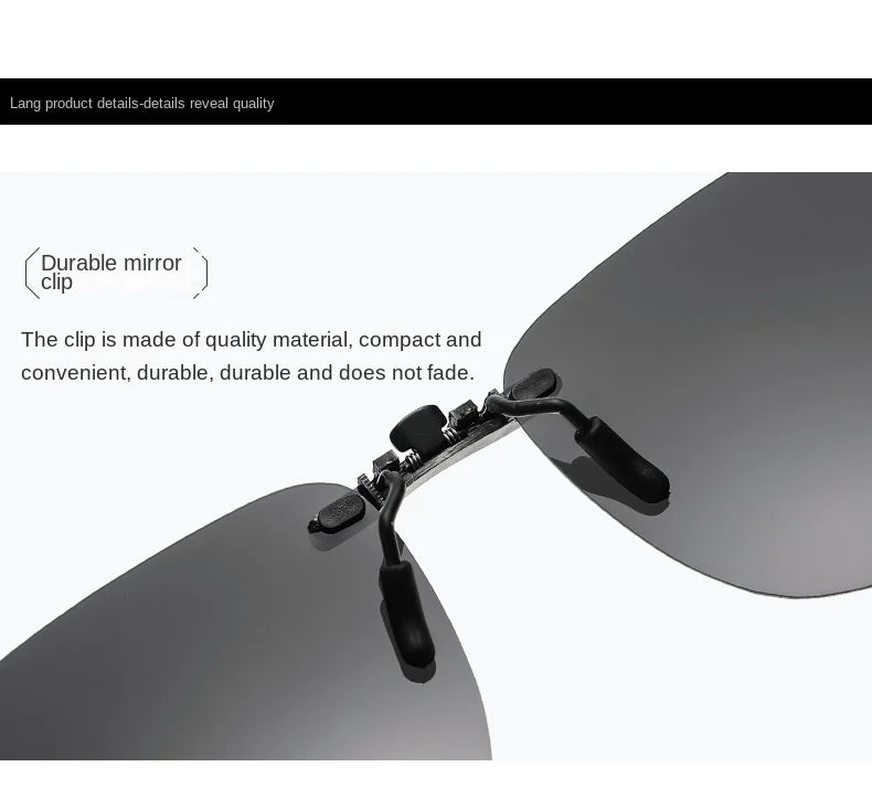 Square Polarized Clip-On Sunglasses – UV400 Anti-Glare